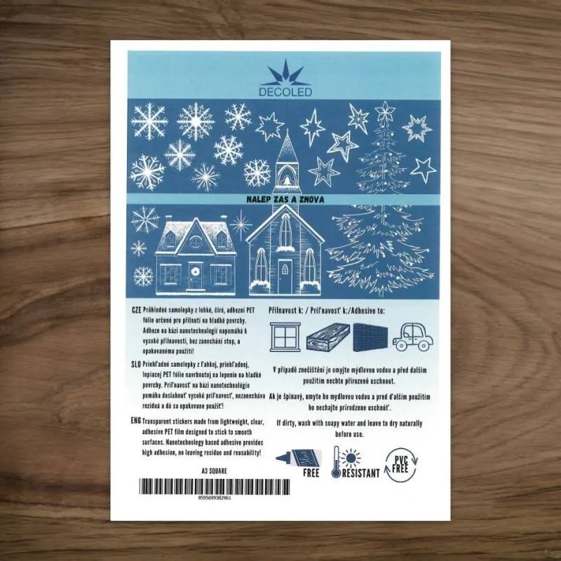 DECOLED Dekorativní polep do oken A3 hvězdy
