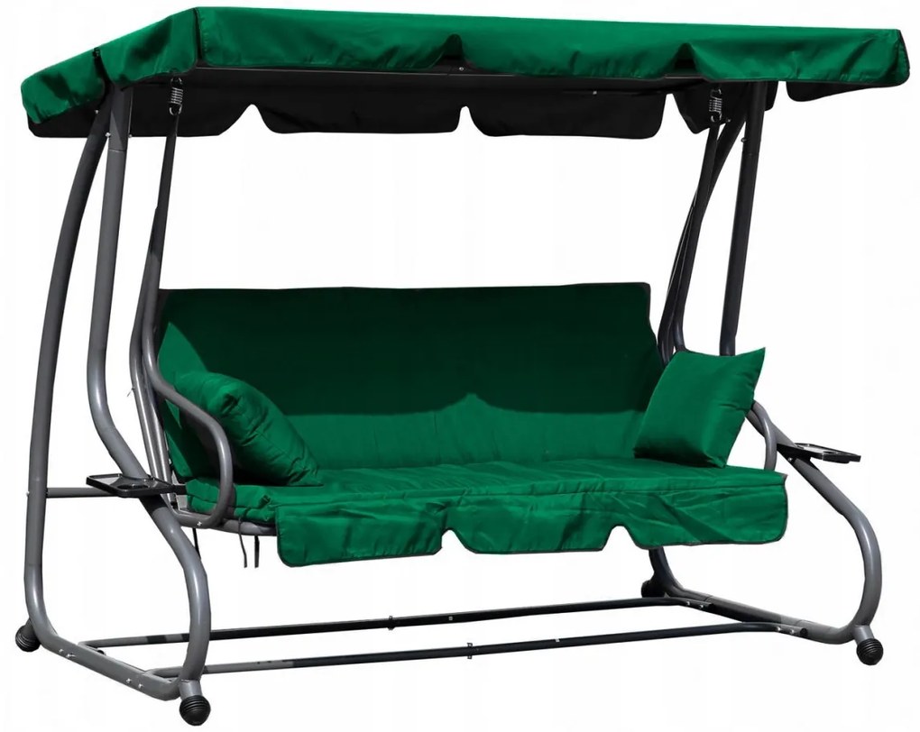 Záhradná rozkladacia hojdačka MODERN 2v1 zelená