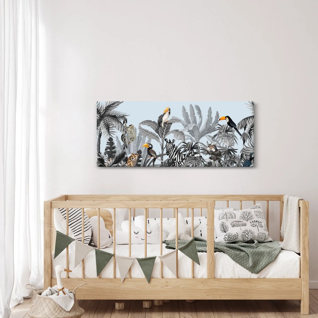 Obraz zvierat v tropickom lese (120x50 cm)