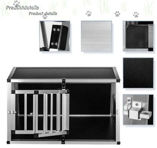 Hliníková prepravná klietka pre psov 89 × 69 × 50 cm, 12 kg