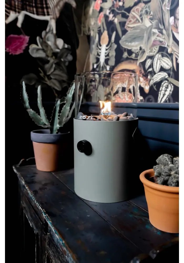 Olivovozelená plynová lampa Cosi Original, výška 30 cm