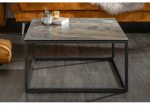 Konferenčný stôl 40670 75x75cm Marble Look Ceramik Taupe  - Komfort-nábytok