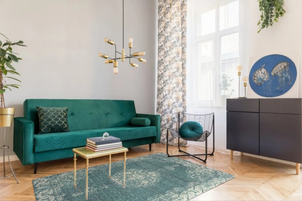 Kusový koberec Djobie 4568 500, 85x155, modrá, chodba / predsieň, Osta