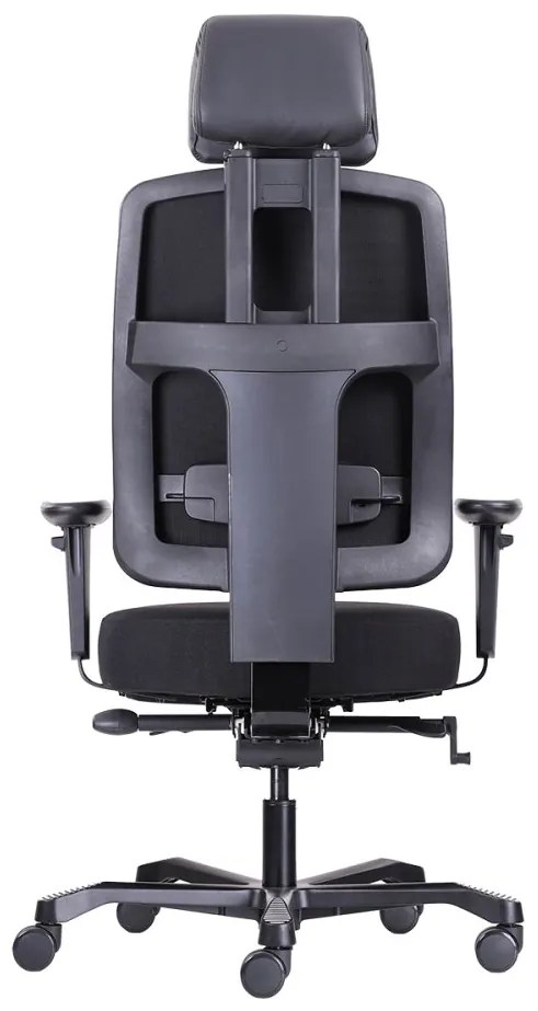 Záťažová ergonomická stolička BOSTON 24/7 — látka, čierna, nosnosť 200 kg