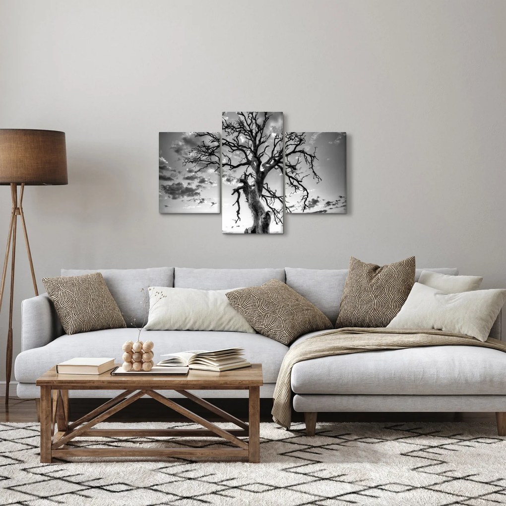 Obraz - Čiernobiely strom (90x60 cm)