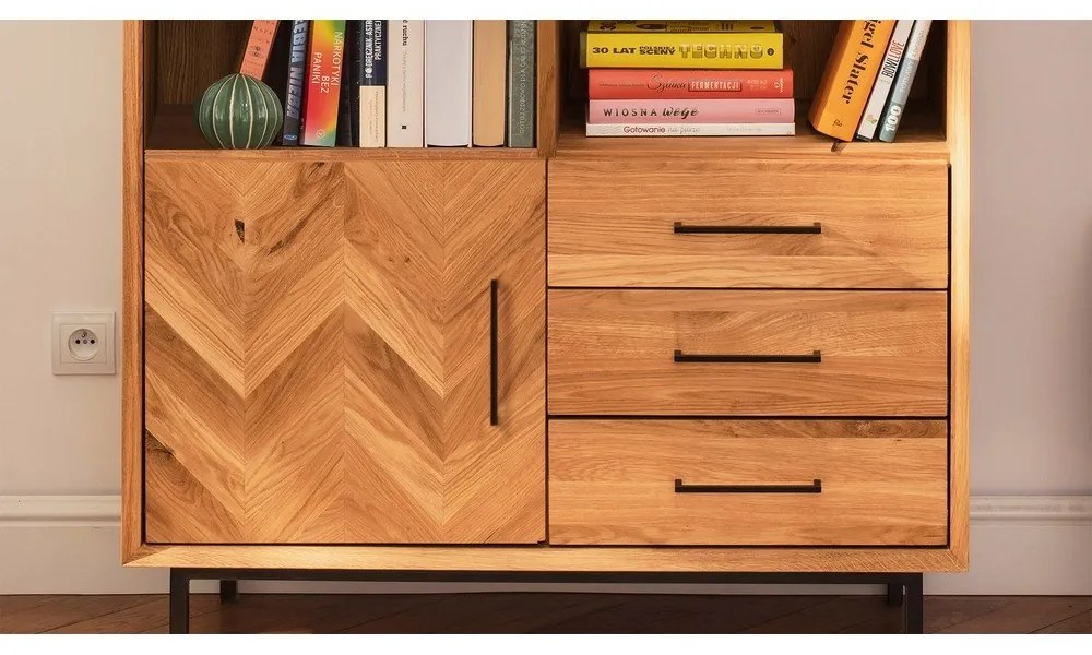 Knižnica z dubového dreva v prírodnej farbe 97x176 cm Abies - The Beds