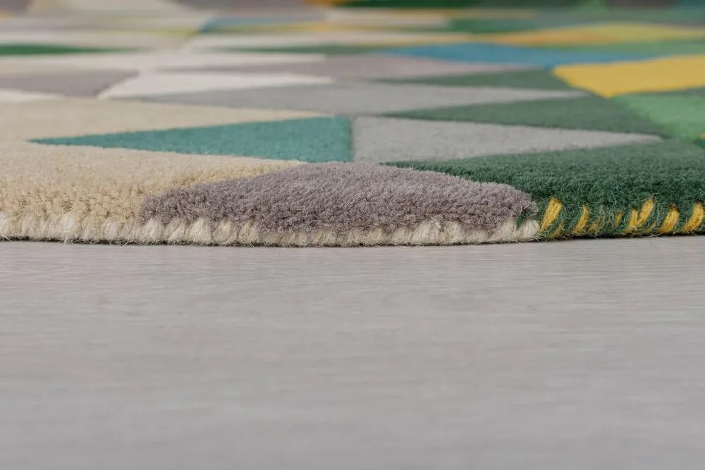 Flair Rugs 120x170 cm Ručne všívaný kusový koberec Illusion Prism Green / Multi, viacfarebná, obývacia izba