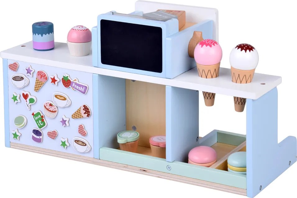 Drevená sada KAVIAREŇ a ZMRZLINÁREŇ pre deti - dezerty a zmrzlina ZA5937