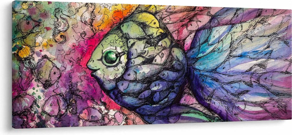 Obraz - Farebná rybička (120x50 cm)