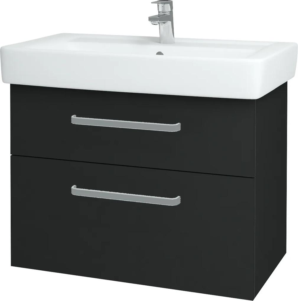 Dřevojas - Koupelnová skříň Q MAX SZZ2 80 - L03 Antracit vysoký lesk / Úchytka T01 / L03 Antracit vysoký lesk (60391A)