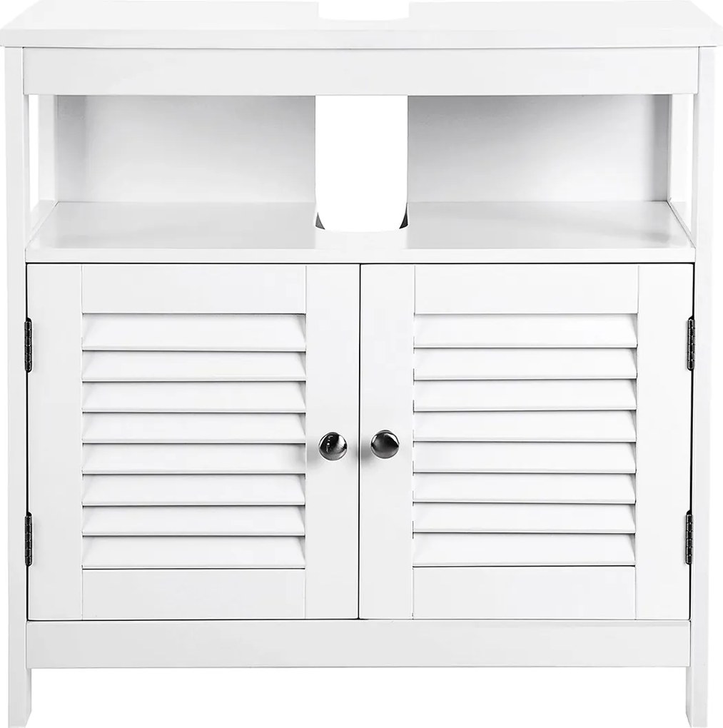 Skrinka pod umývadlo s 2 lamelovými dvierkami, biela