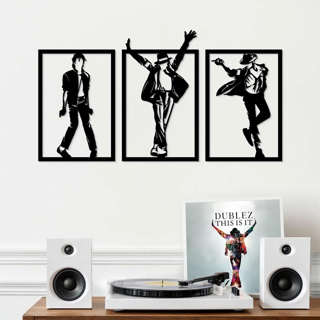 DUBLEZ | 3 dielny drevený obraz - Michael Jackson | Obraz