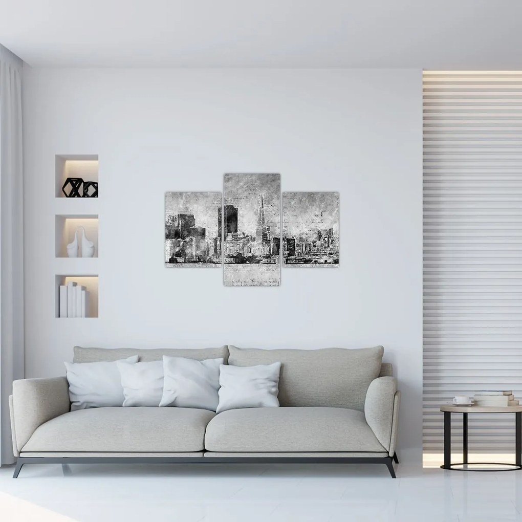 Obraz - Coffee art city (90x60 cm)