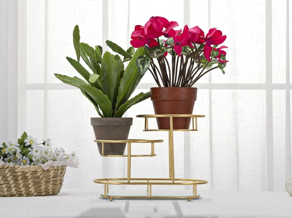 Stojan na kvety zlatý