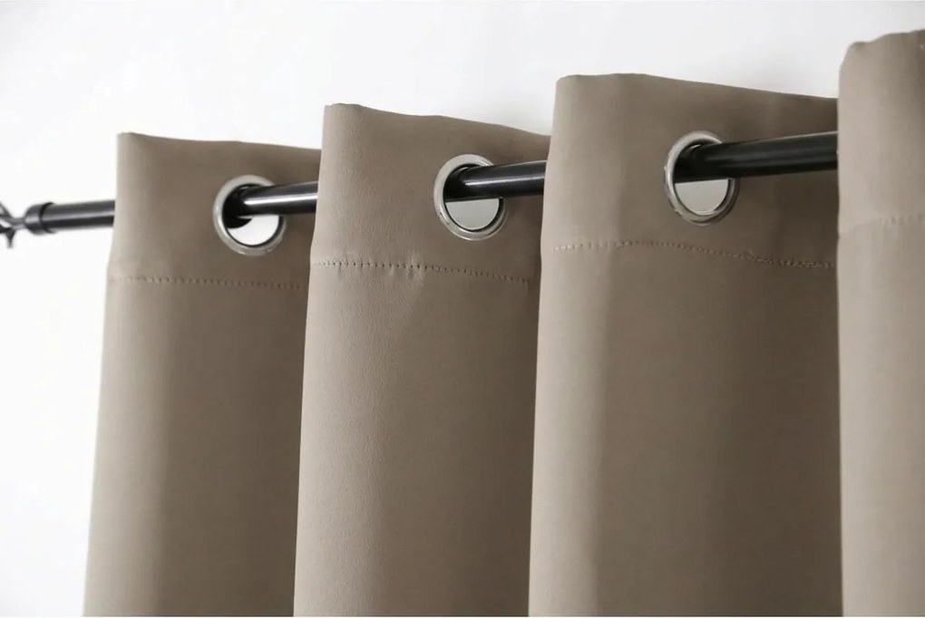 Béžová záclona OXFORD 140x250 cm Zavesenie: Riasiaca páska