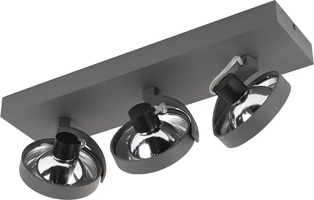 Dizajnové bodové svetlo sivé nastaviteľné 3-svetlo - Go