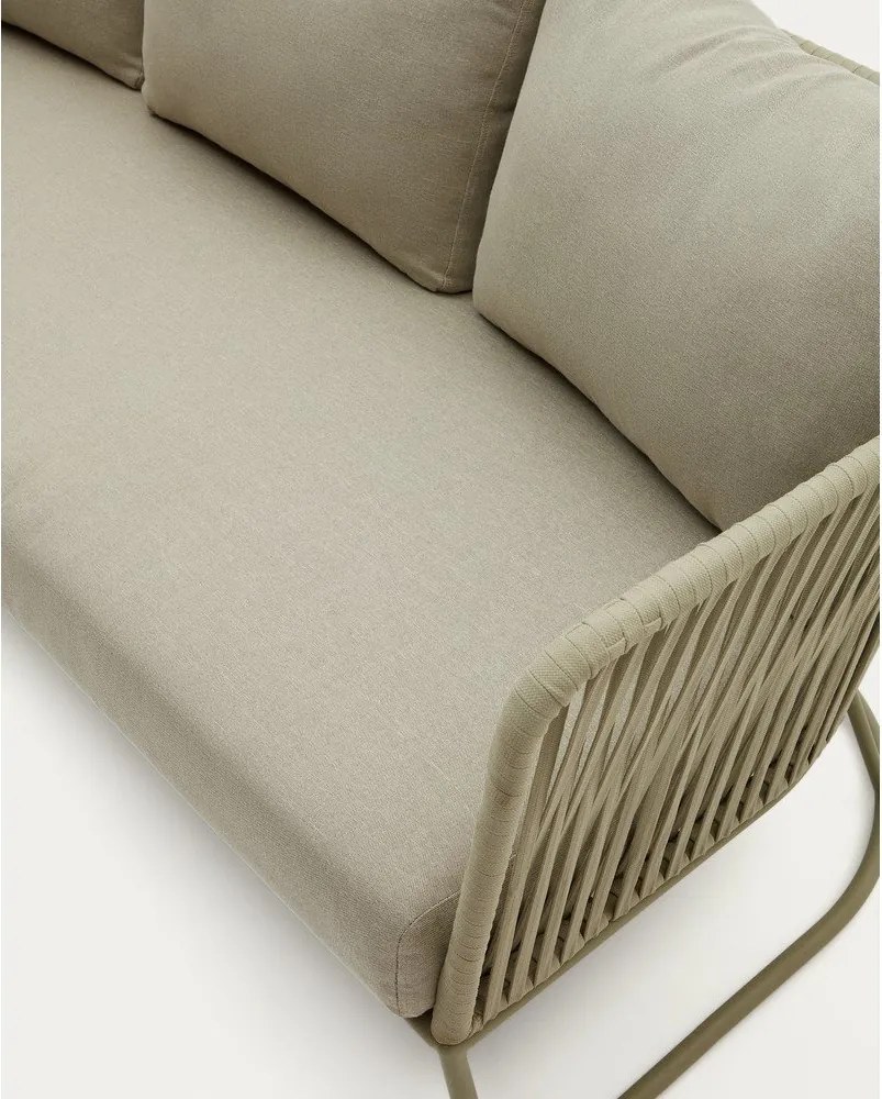 Kaki oceľová záhradná pohovka Saconca – Kave Home