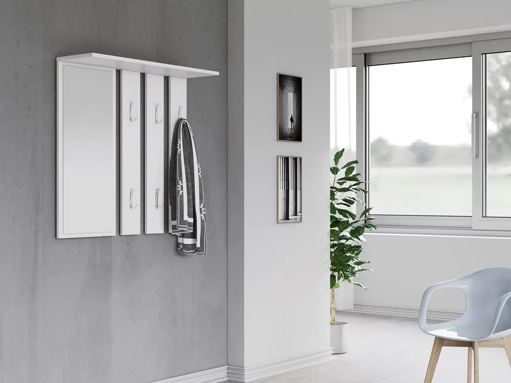 Vešiakový panel Oasis 1 (biela) (so zrkadlom). Akcia -14%. Vlastná spoľahlivá doprava až k Vám domov. 1132563