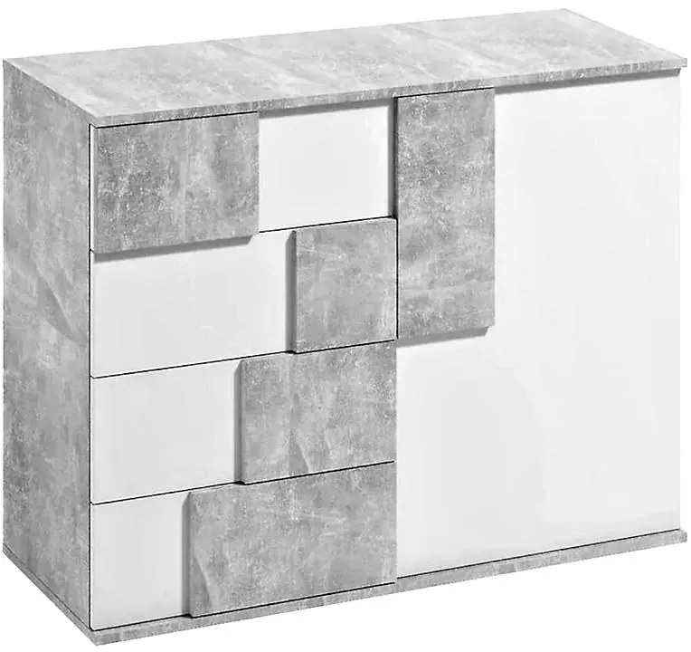 Komoda Elstra I biela/beton