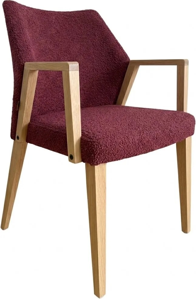 Čalúnené polo-kreslo ZORA s dubovými nohami a podrúčkami, 56x60x87 cm Catch-Me17