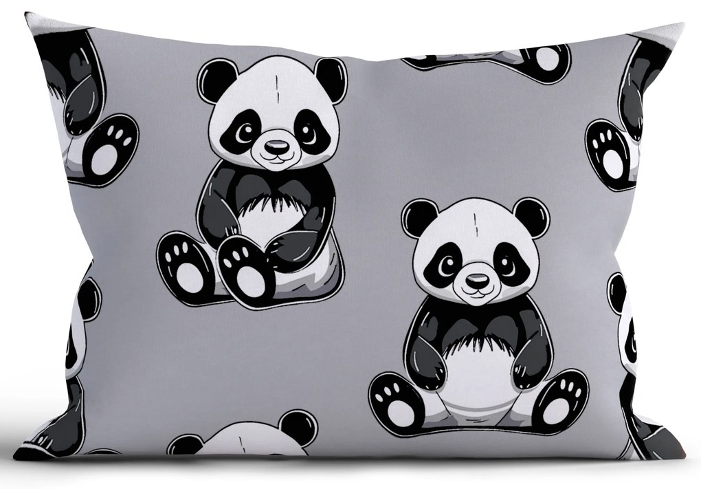 Bavlnená obliečka na vankúš Renforcé 50 × 70 cm - Panda
