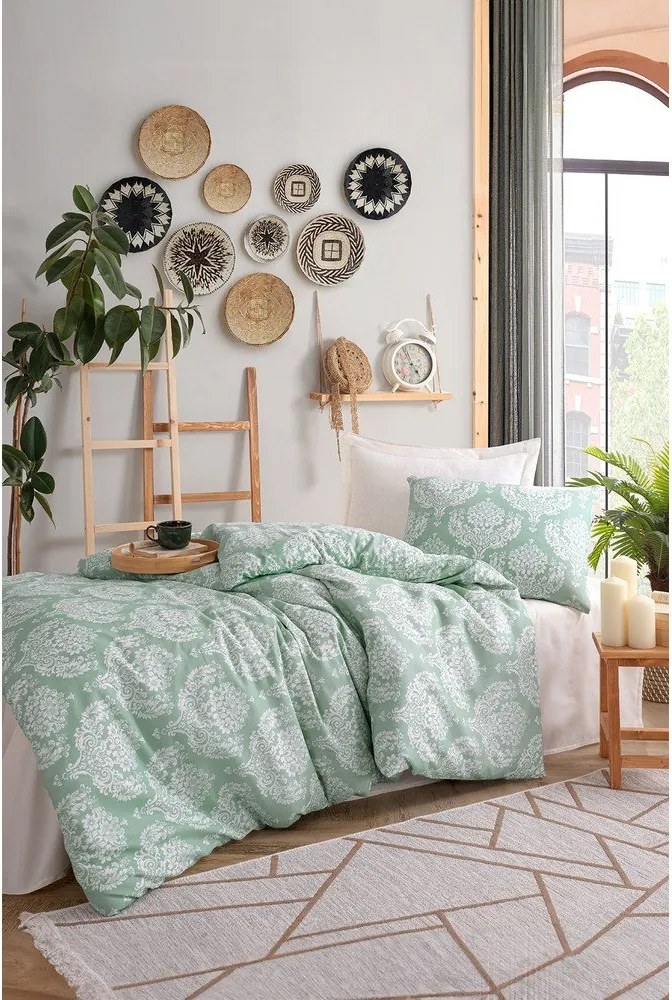 Zelené obliečky na jednolôžko 140x200 cm Post – Mijolnir