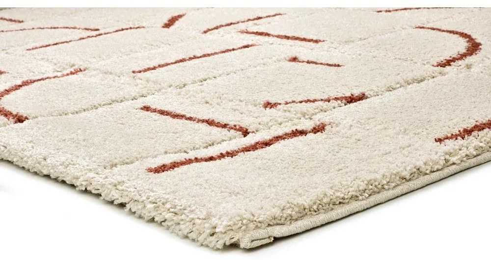 Koberec v tehlovej a krémovej farbe 60x120 cm Brenda – Universal