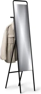 Stojacie zrkadlo so šatníkovou tyčou Merida, čierny rám%