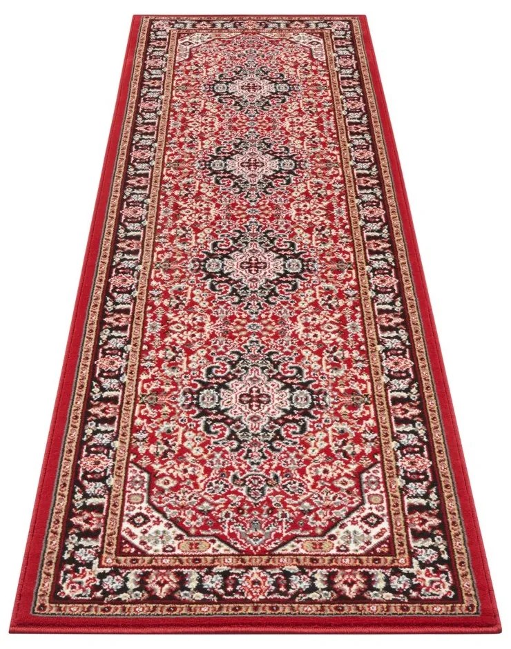 Červený behúň Nouristan Skazar Isfahan, 80 x 250 cm