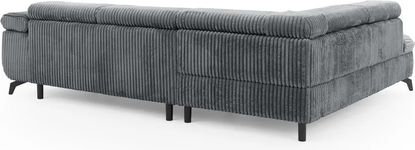 Sivá menčestrová rohová pohovka (ľavý roh/do L) Marbeya – Ropez