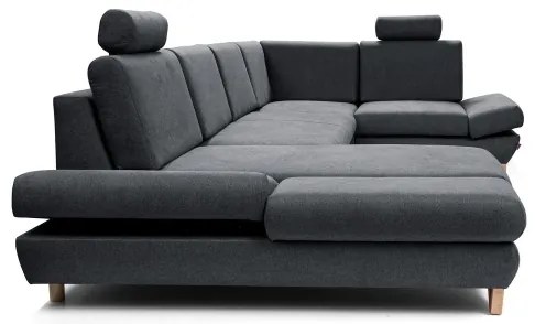 Rozkladacia rohová čalúnená sedacia súprava s úložným priestorom v tvare U AVESTA antracit