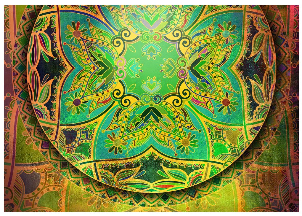 Artgeist Fototapeta - Mandala: Emerald Fantasy Veľkosť: 200x140, Verzia: Standard