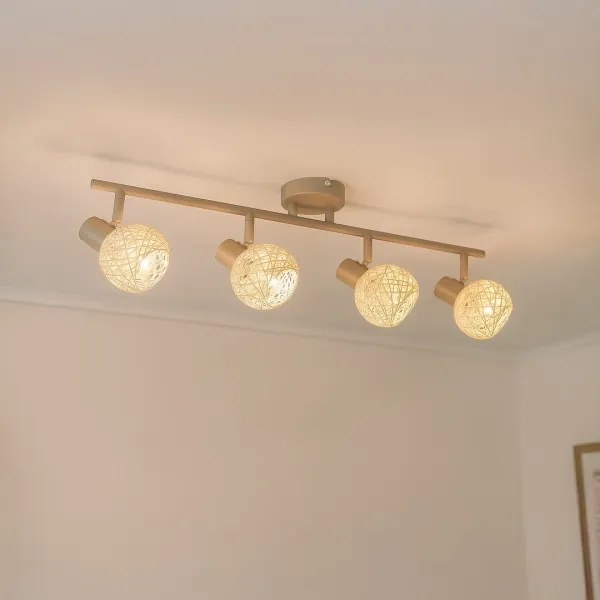 Bodové svietidlo DEX 4xE14/10W/230V béžová/krémová