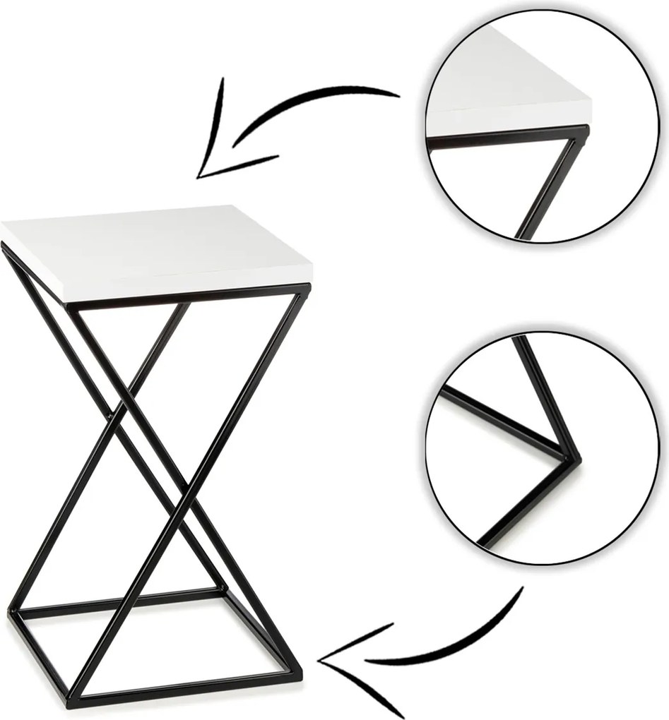 STOJAN NA KVETINÁČ LOFT6 40X24X24 CM ČIERNA/BIELA