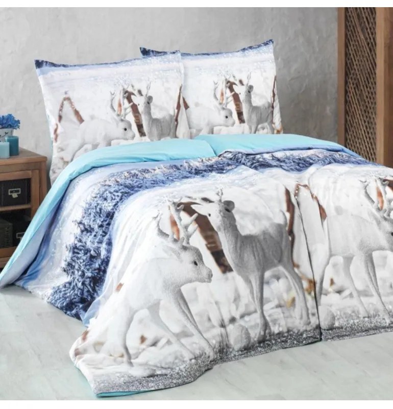Obliečky bavlnené 3D Winter Story, Štandardný set jednolôžko obsahuje 1x 140x200 + 1x 70x90