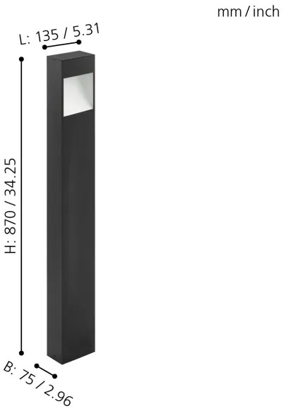 Eglo 98097 - LED Vonkajšia lampa MANFRIA LED/10W/230V IP44 výška 870