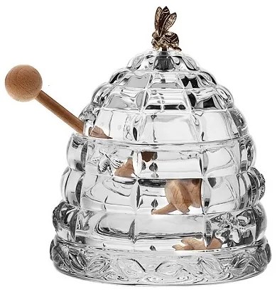 Crystal Bohemia Dóza na med VČELÍ ÚL 115 mm