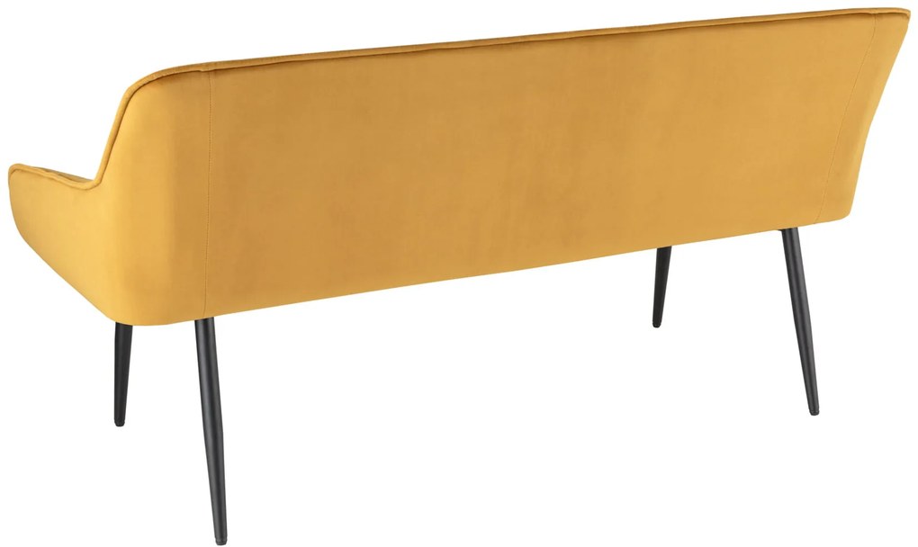 Turínska lavica 160cm horčicovo žltý zamat
