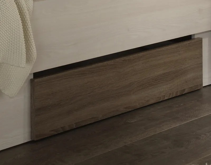 Posteľ s nočnými stolíkmi Luca 180x200 cm, bielená pínia