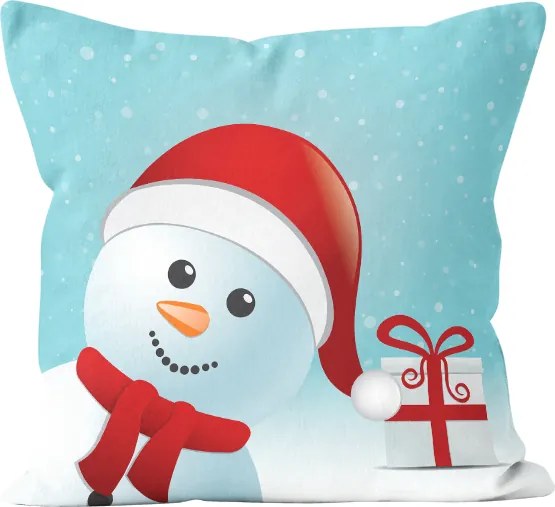 Vianočná obliečka na vankúš SANTA 45x45 cm - Snehuliak