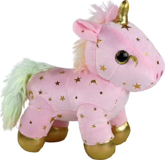 LEAN Toys Jednorožec Plyšová uspávanka Ružová s hviezdami
