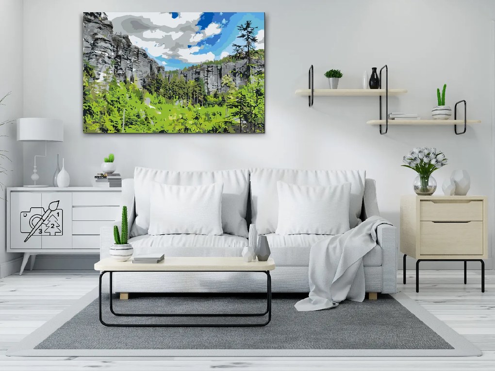 Gario Maľovanie podľa čísel Adršpašské skaly Rozmery: 60 x 40 cm, Rámovanie: S vnútorným rámom