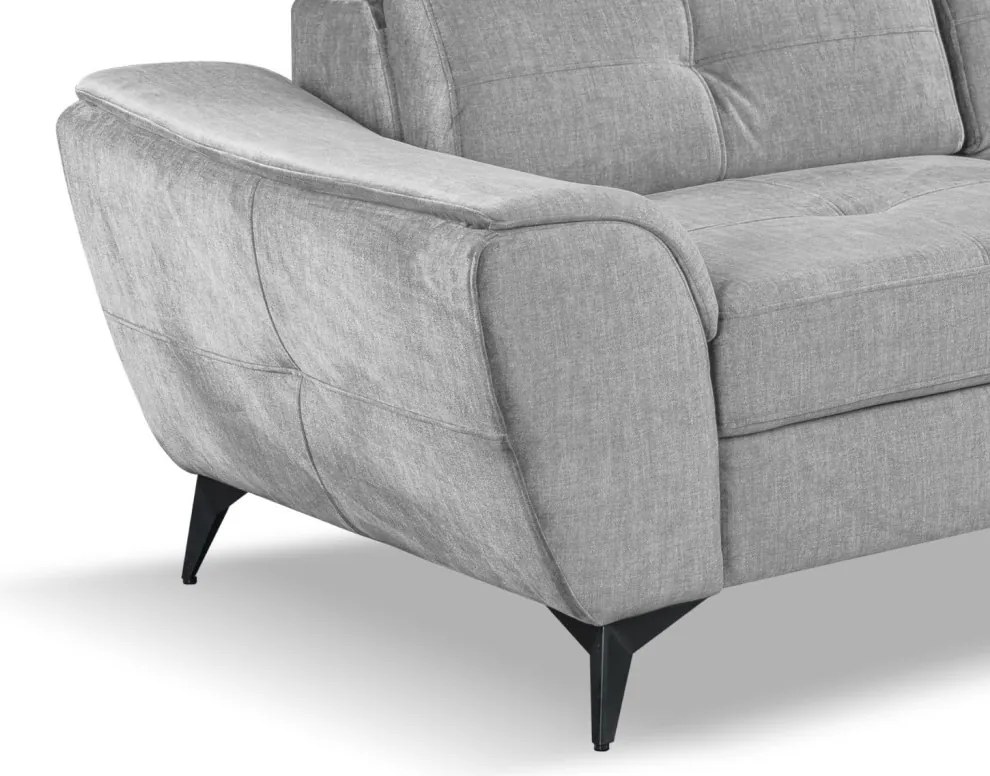 Rohová sedacia súprava Sergio, svetlo šedá látka, pravý roh