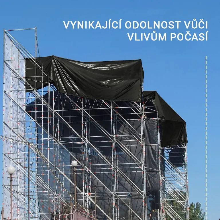 JAGO Plachta 650 g/m², hliníkové oká, čierna, 4 x 7 m