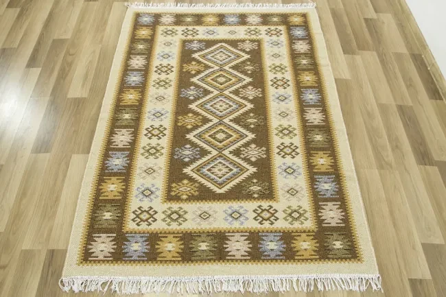 Obojstranný koberec / behúň Kilim medový 3