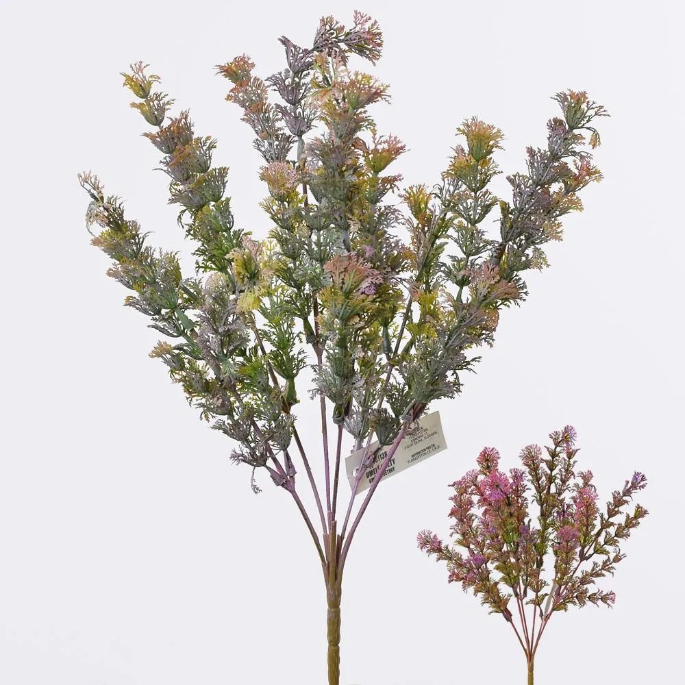 Umelá zeleň - ružová/fialová, mix 2, 35 cm - cena za 1ks