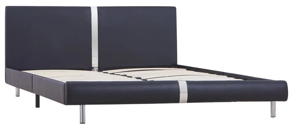 vidaXL Posteľný rám, čierny, umelá koža 140x200 cm