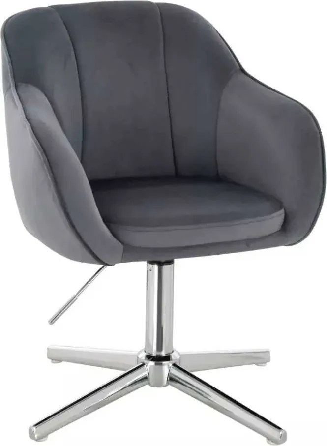 LuxuryForm DESIGN Stolička AVOLA VELUR na striebornom kríži - tmavo šedá