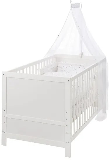 roba Detská postieľka Sternenzauber s príslušenstvom, 70 x 140 cm (biela) (100340823)
