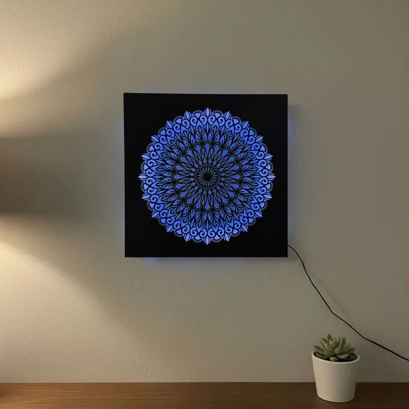 LED drevený obraz Mandala – svetelný obraz | SENTOP LED0251